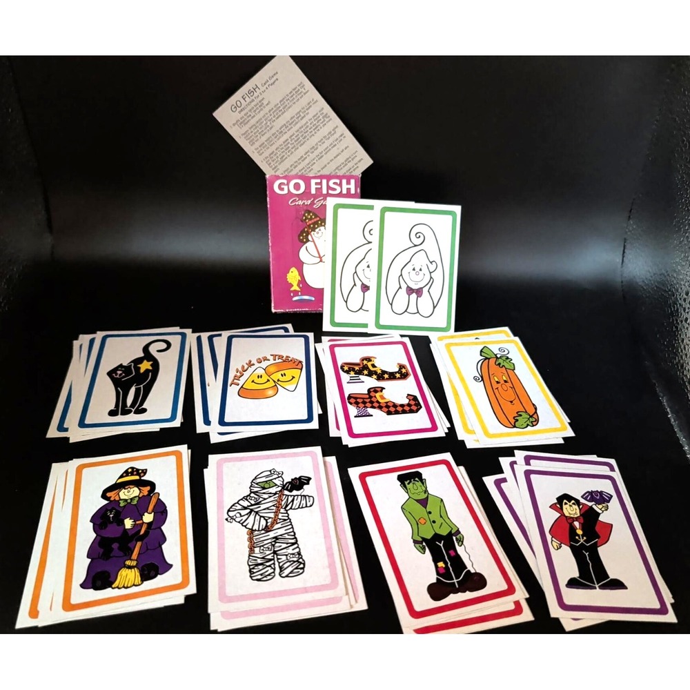 Halloween Go Fish Card Game Fun Express Complete 37 Cards Witch Ghost 2003